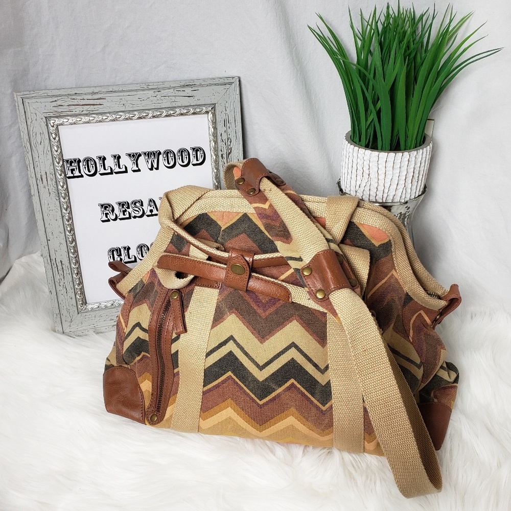 BDG large canvas chevron satchel bag purse